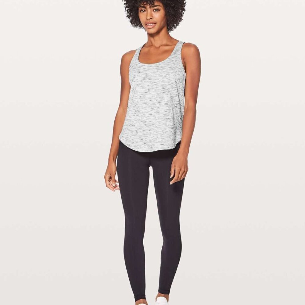 Lululemon Free To Be Serene Tank Tiger Space Dye Blk/White/Deep Coal Women's 10 - Picture 7 of 7